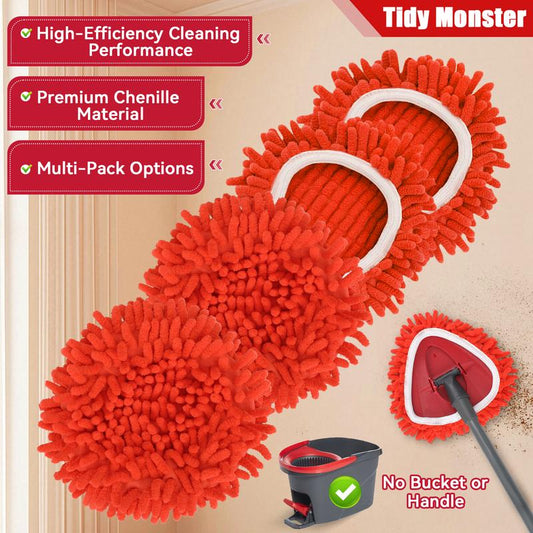 Chenille Duster Replacement Heads for O-Cedar 2025 Unique Design Heads Turn Mop into Long-Handle Duster Dry Cleaning Trap Pickup Dust Machine Washable